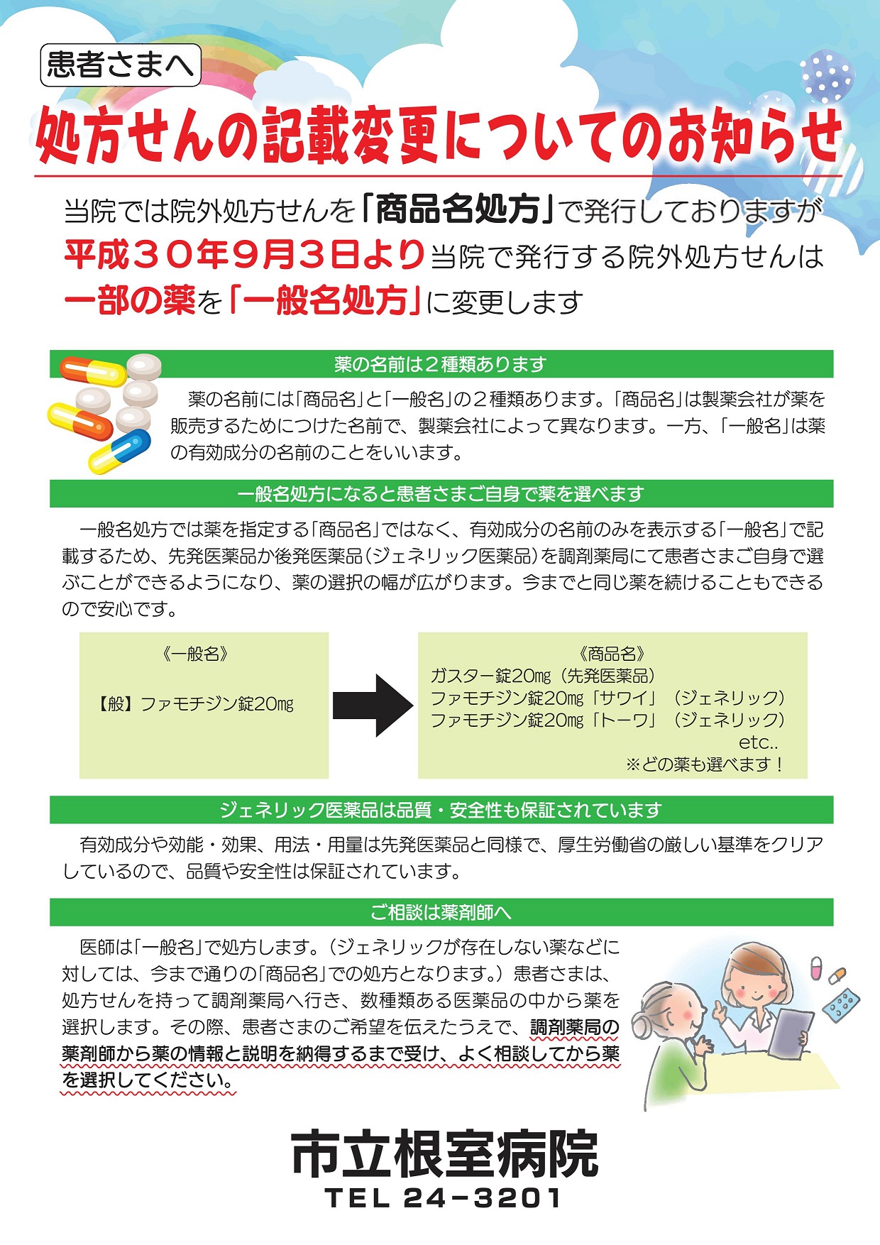 一般名処方による院外処方箋
