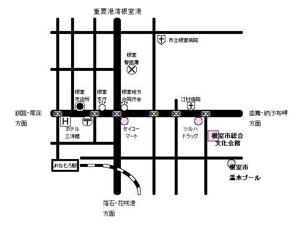 根室市引水プール地図