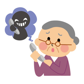 不審電話に注意しましょうのイラスト