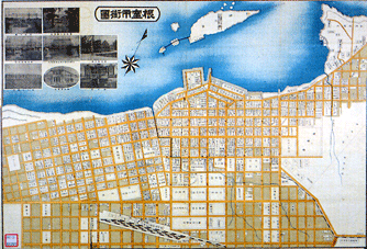 昭和4年頃の根室市街図の写真