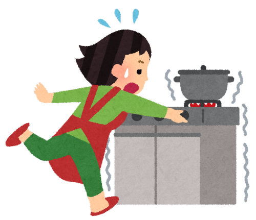 ガスこんろ火災のイラスト2