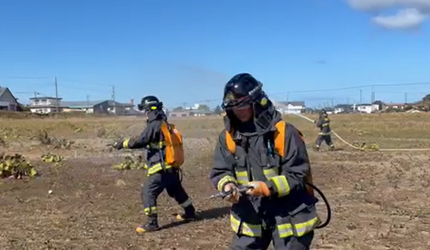 ジェットシューターによる放水