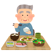 食事をするおじいさん